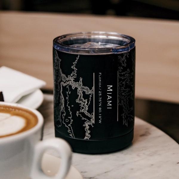 Miami - Florida Map Insulated Cup in Matte Black - Premium Housewares from Cyan Castor - Just $33.20! Shop now at KXX
